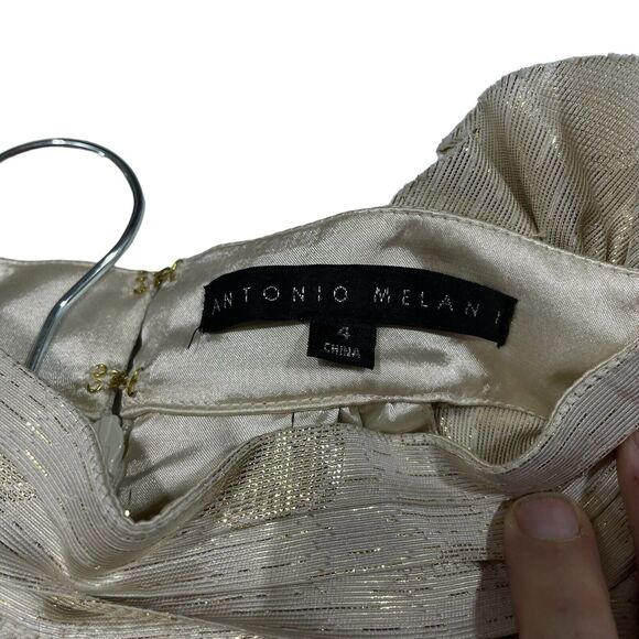 ANTONIO MELANI silk Sheath Dress Women 4 Halter Slimming Quiet Luxury Comfort - Picture 5 of 11